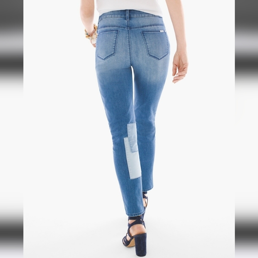 Chico's So-Slimming Patchwork Girlfriend Ankle Je… - image 3